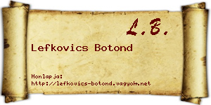 Lefkovics Botond névjegykártya